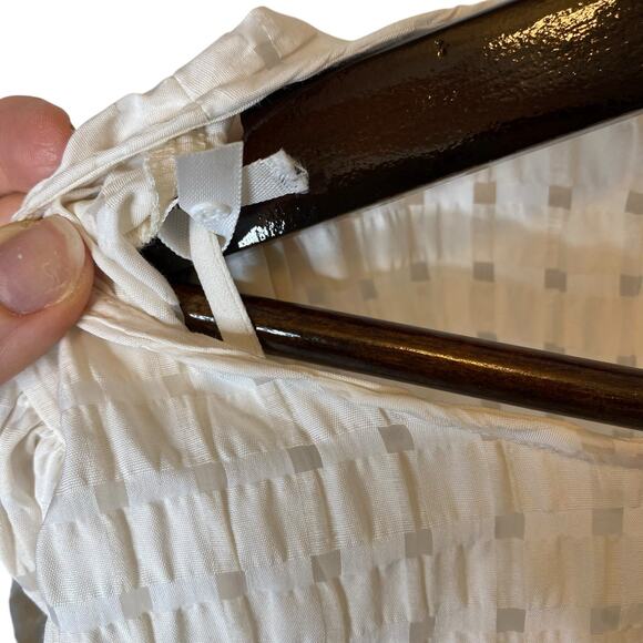 Object Vita Silk Blend Gingham Dress in Wool White size 42 / XL - Picture 5 of 7